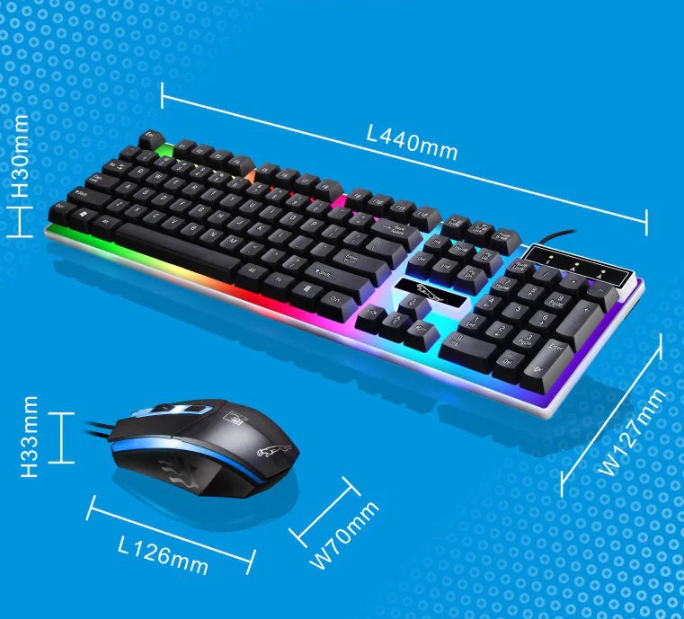 G21 Wired Gaming Keyboard and Mouse Set with Glow